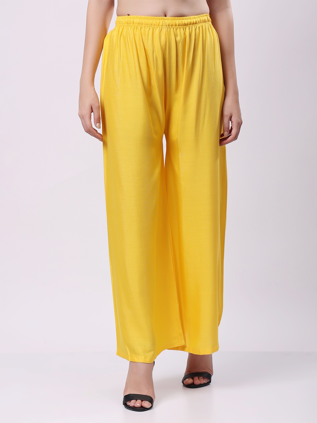 

Keviv Women Knitted Palazzos, Yellow