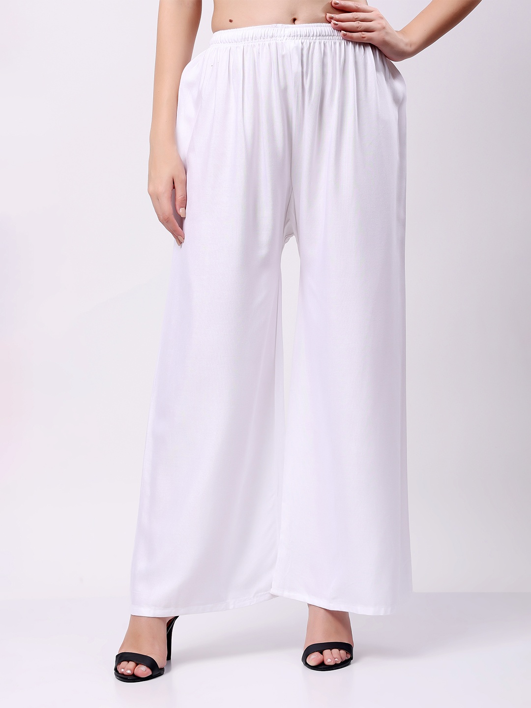 

Keviv Women Knitted Palazzos, White