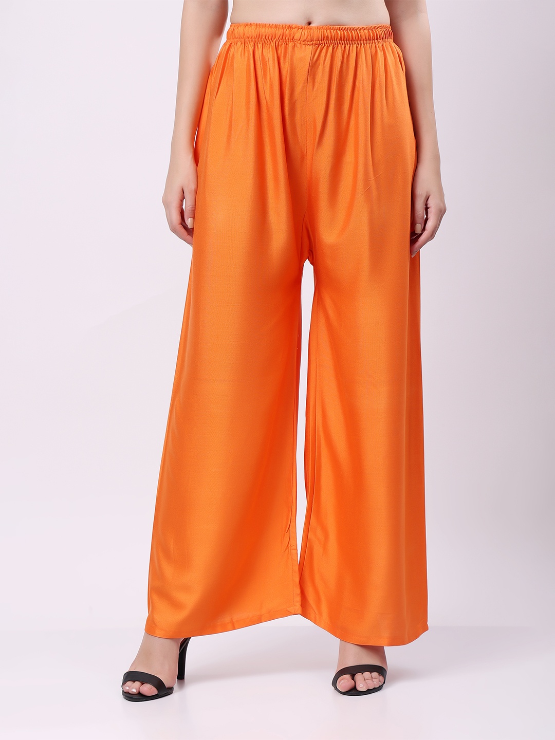 

Keviv Women Knitted Palazzos, Orange