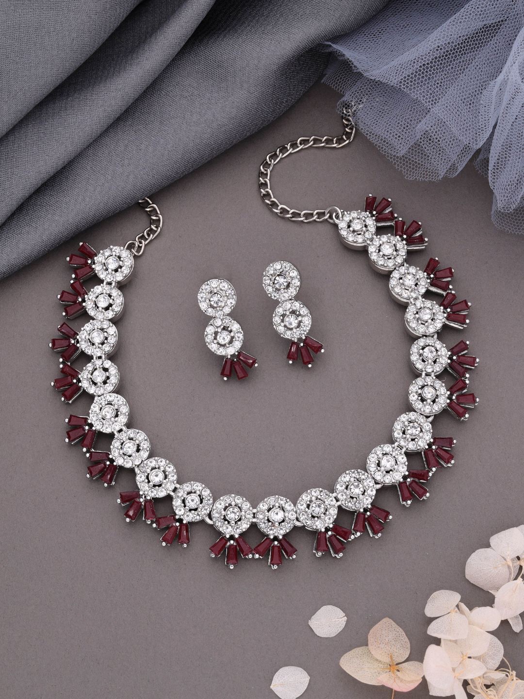 

Anouk Stone Studded Jewellery Set, Silver
