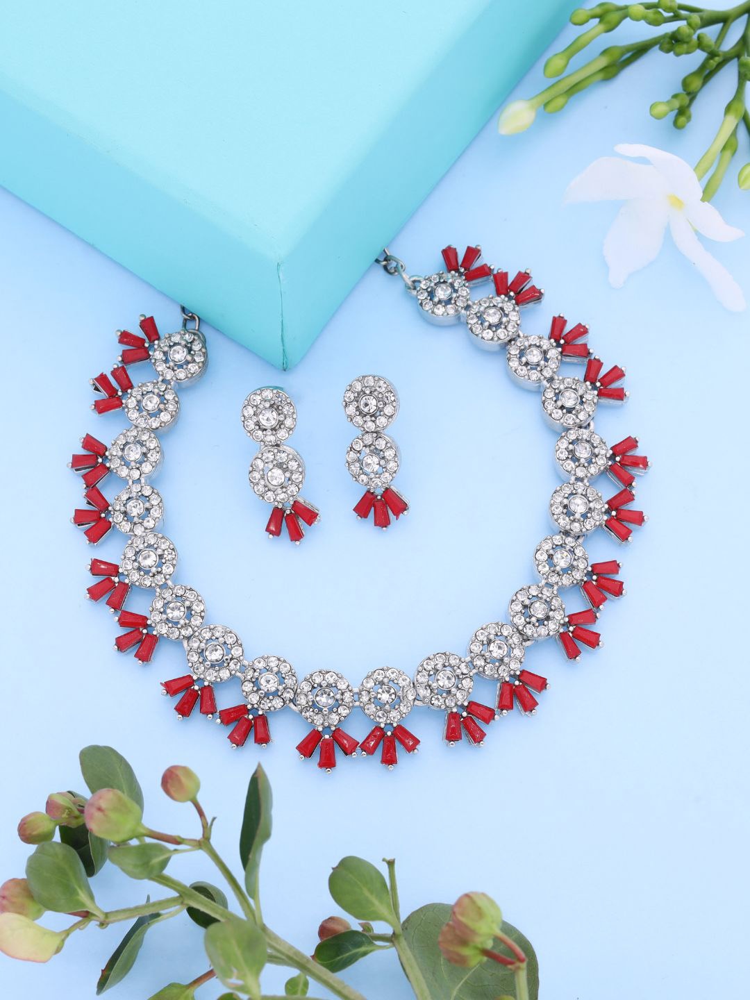 

Anouk Stone Studded Jewellery Set, Silver