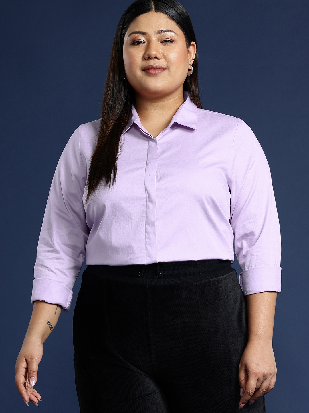 

Hancock Plus Size Pure Cotton Formal Shirt, Lavender