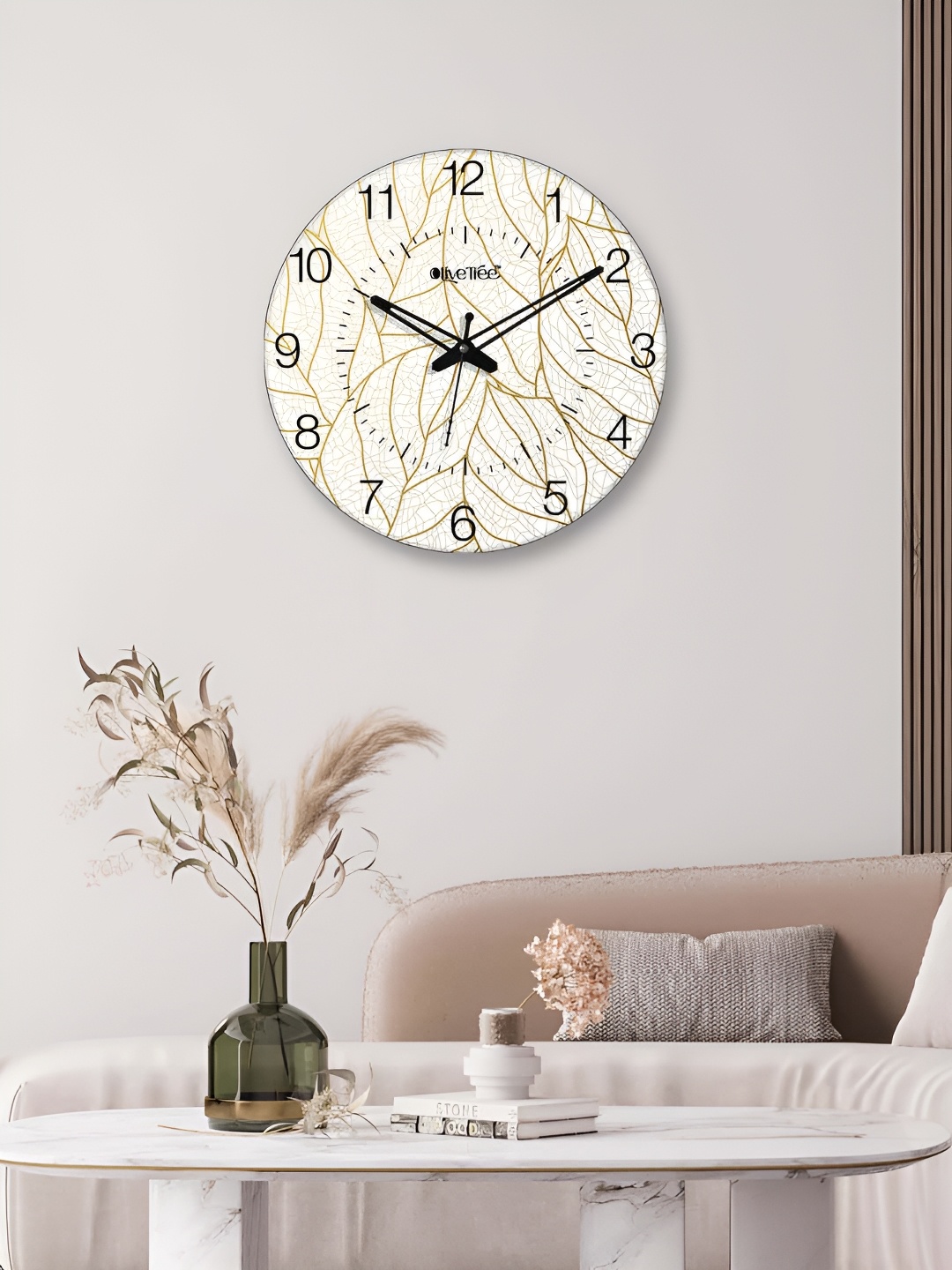 

OLIVE TREE White & Black Printed Analogue Contemporary Wall Clock