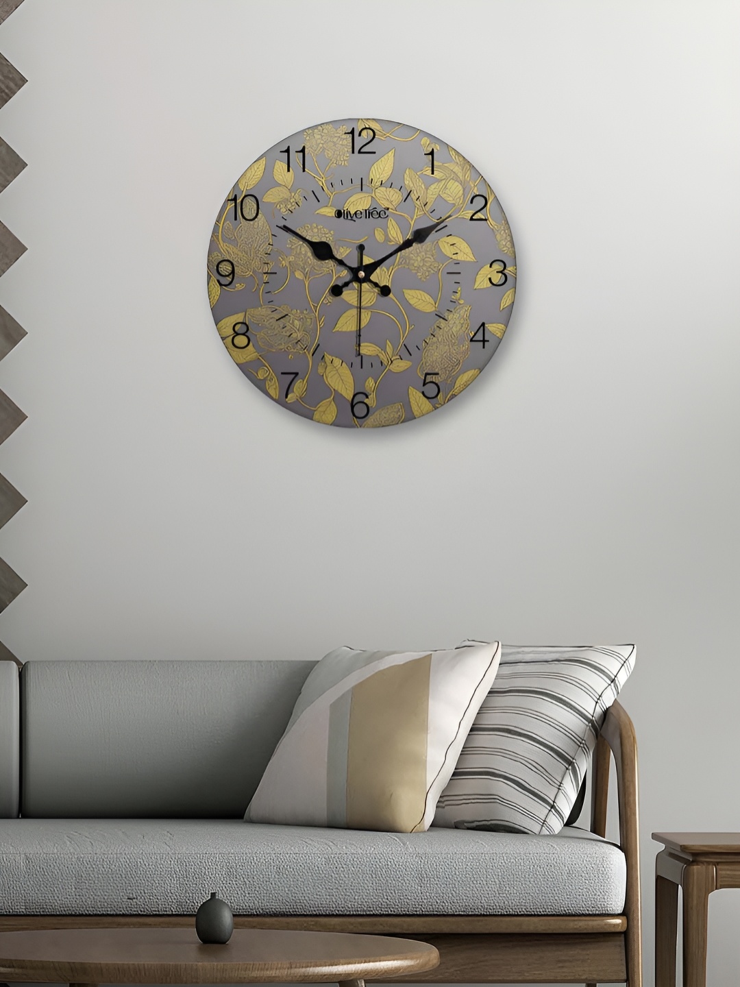 

OLIVE TREE Grey & Green Printed Analogue Contemporary Wall Clock