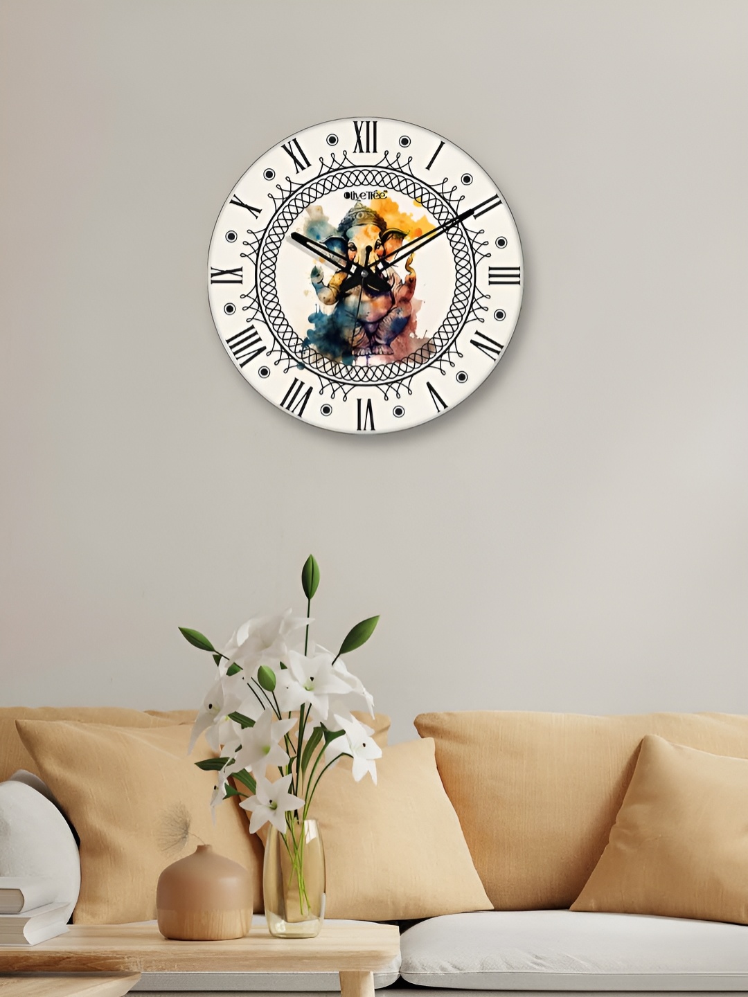 

OLIVE TREE White & Black Printed Analogue Contemporary Wall Clock