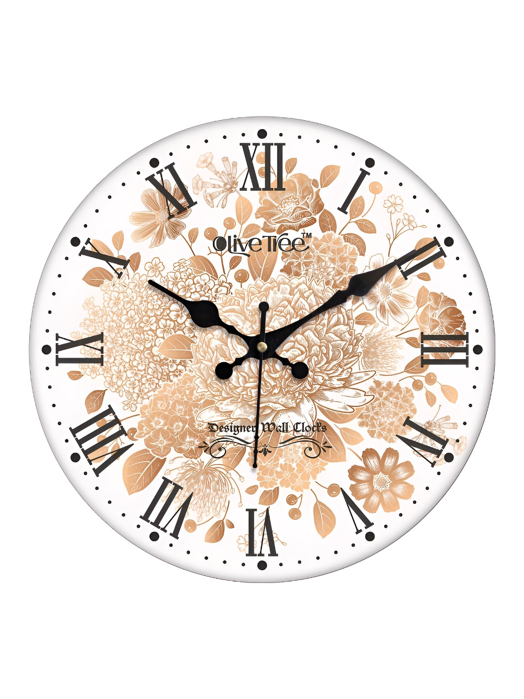 

OLIVE TREE White & Black Printed Contemporary Wall Clock
