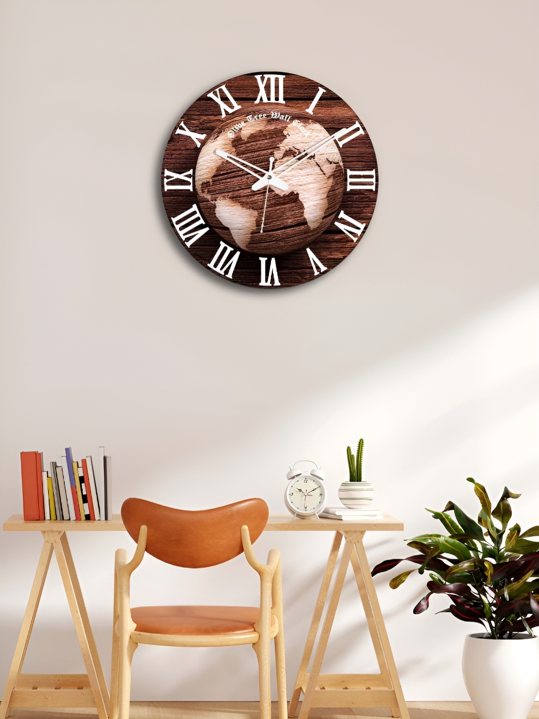 

OLIVE TREE Brown & White Printed Analogue Contemporary Wall Clock