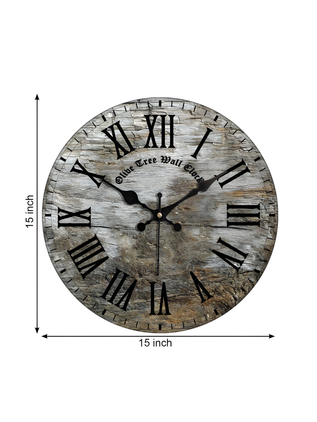 

OLIVE TREE Grey & Black Printed Round Contemporary Wall Clock