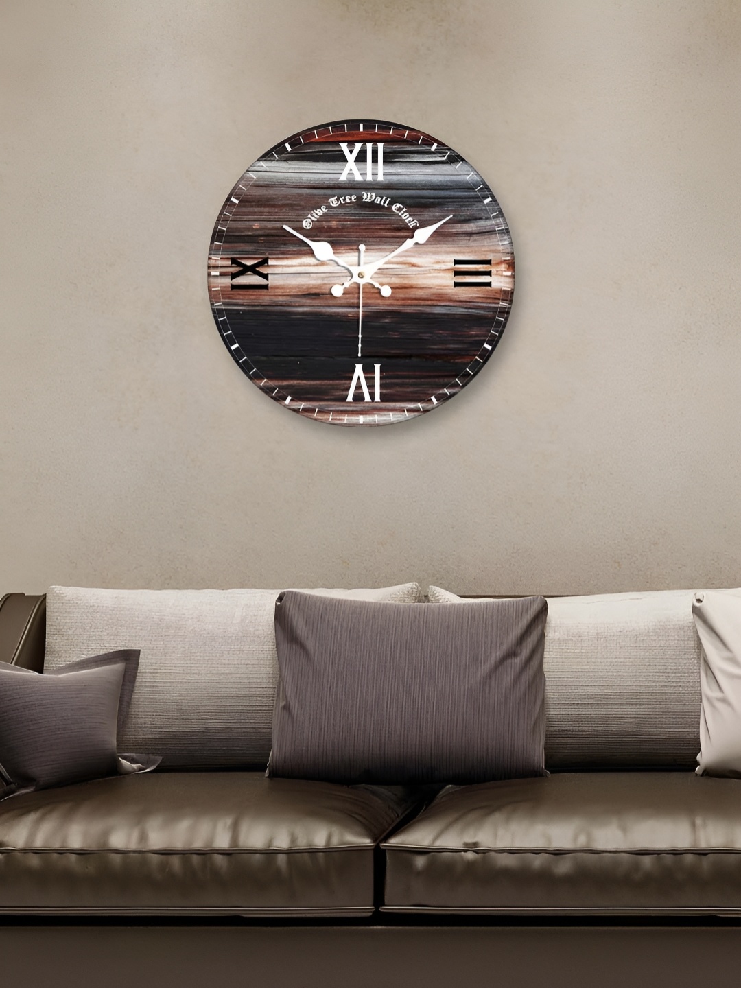

OLIVE TREE Black & Grey Printed Round Contemporary Wall Clock