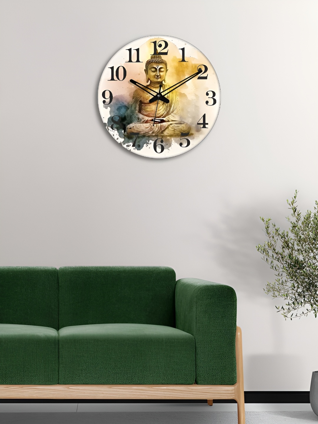 

OLIVE TREE Beige & Black Printed Round Contemporary Wall Clock