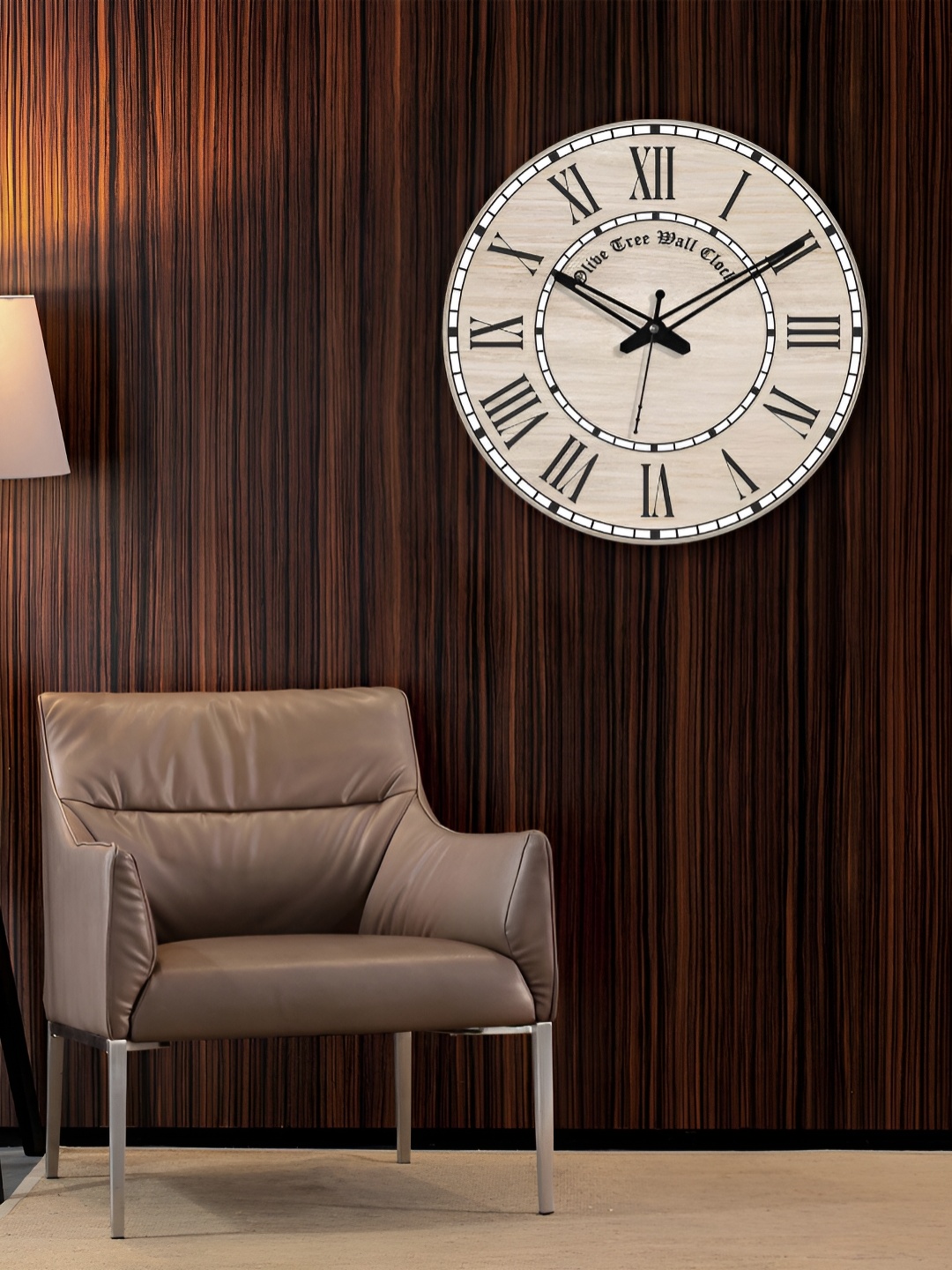 

OLIVE TREE Beige & Black Printed Round Contemporary Wall Clock