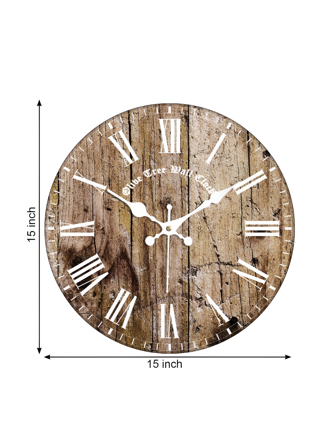 

OLIVE TREE Brown & White Printed Round Contemporary Wall Clock