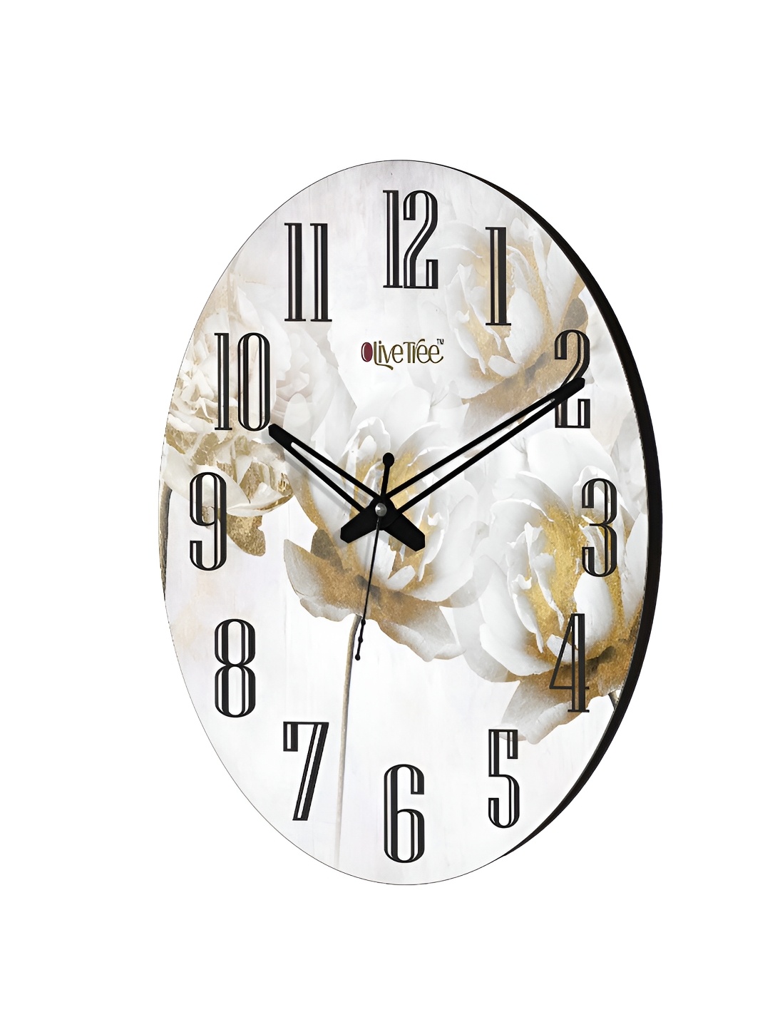 

OLIVE TREE Off White & Gold-Toned Printed Round Contemporary Wall Clock