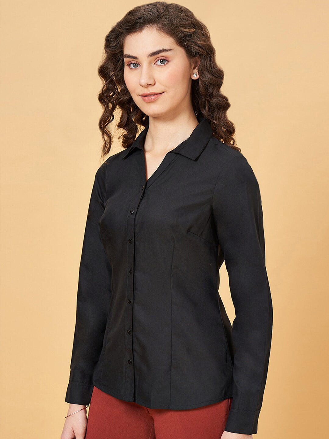 

YU by Pantaloons Shirt Style Top, Black