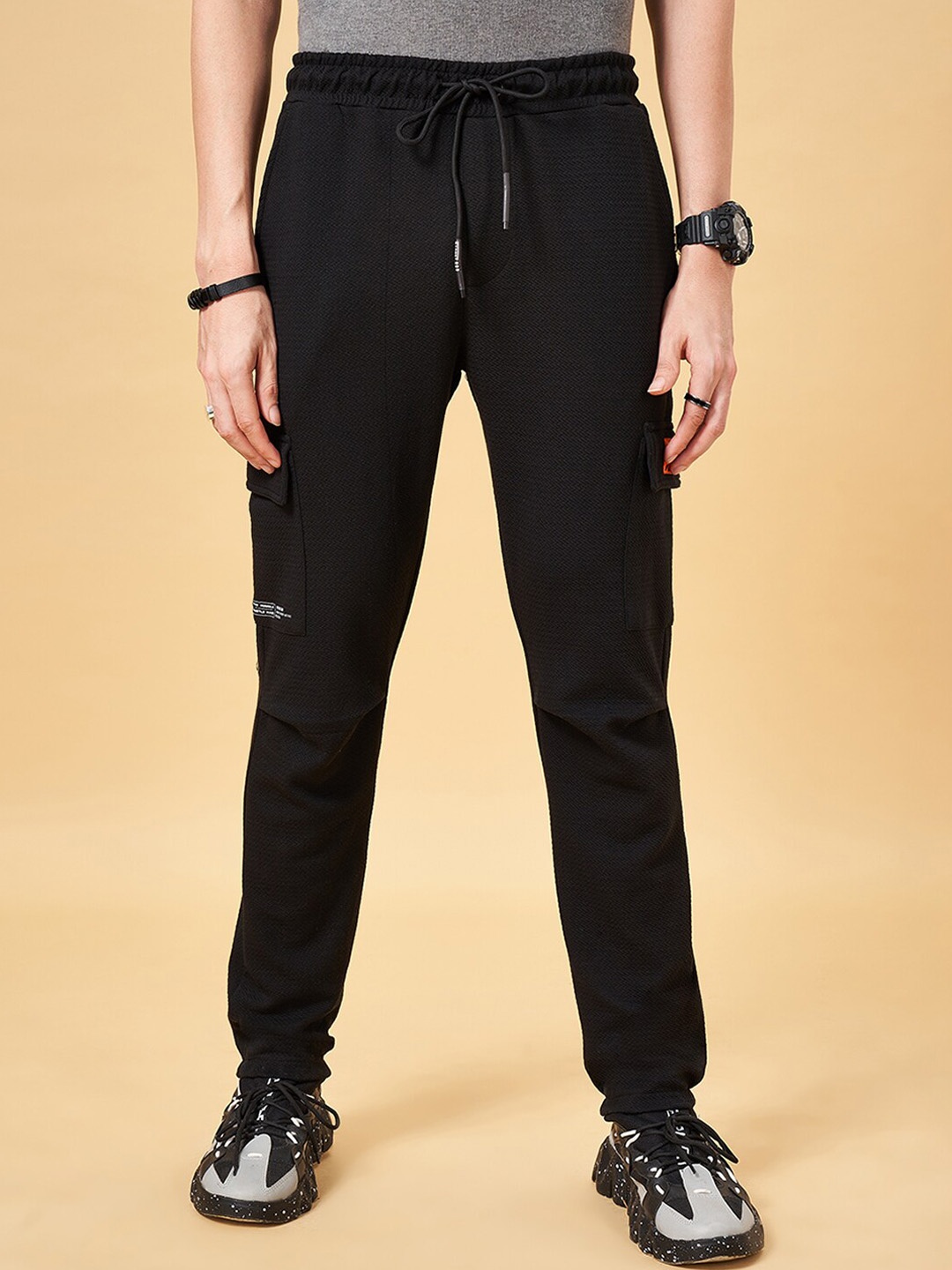 

Street 808 by Pantaloons Men Regular Fit Mid Rise Track Pants, Black