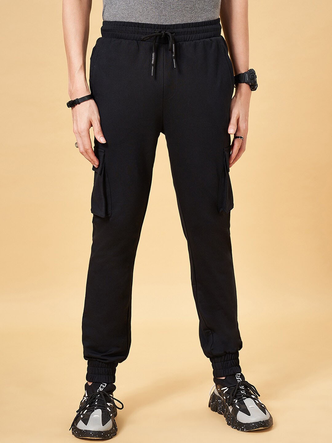 

Street 808 by Pantaloons Men Cotton Joggers, Black