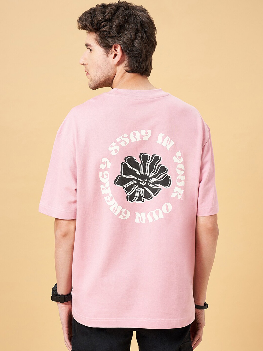 

People Lavender Typography Printed Cotton Boxy T-shirt