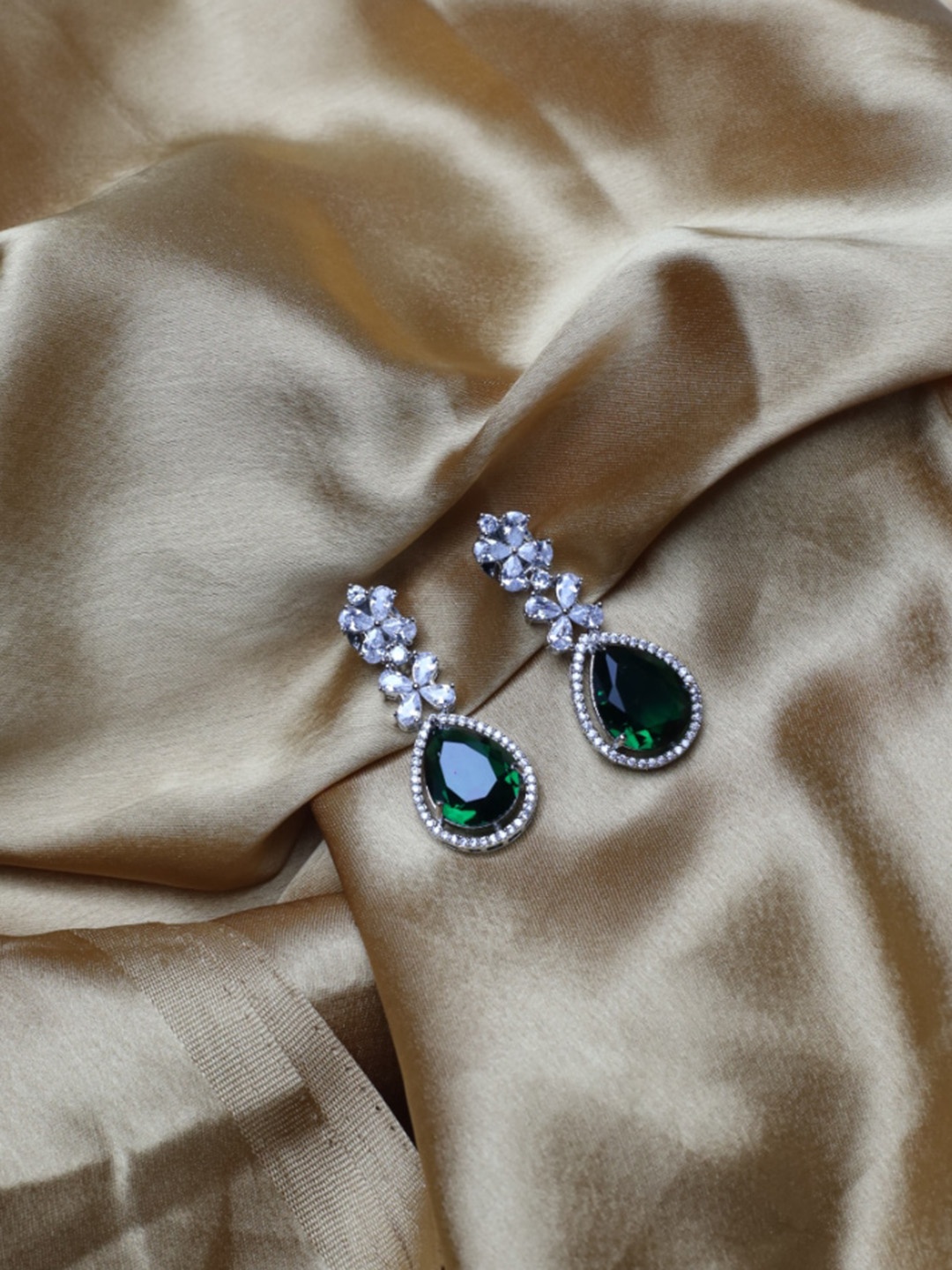 

Maansh Silver-Plated Sterling Silver Contemporary Drop Earrings