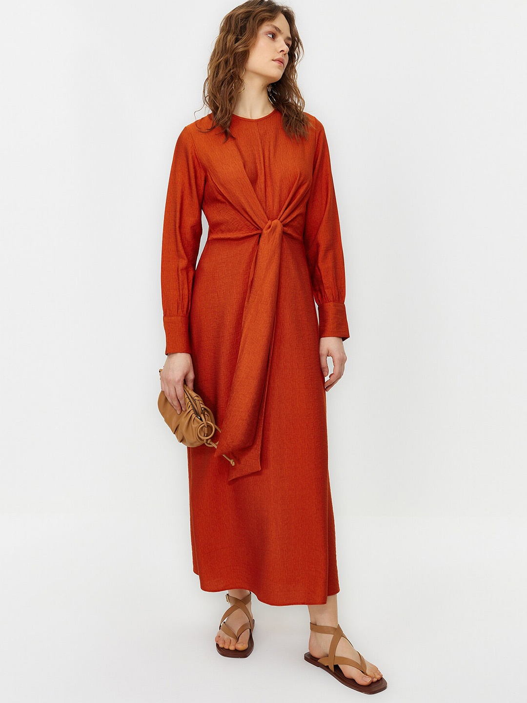 

Trendyol Round Neck Maxi Dress, Red