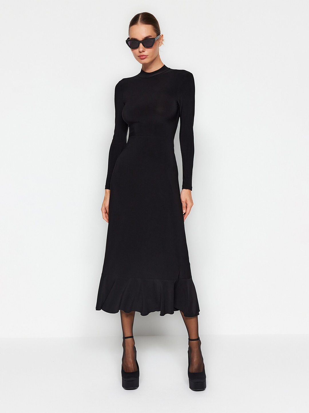 

Trendyol A-Line Midi Dress, Black