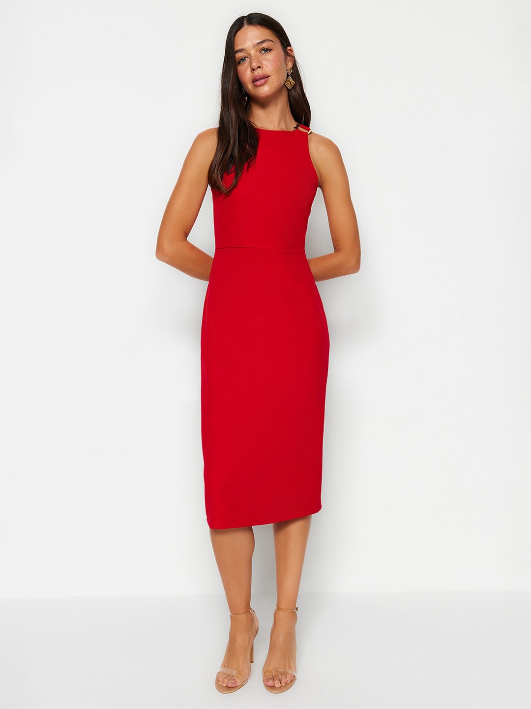 

Trendyol Sleeveless Sheath Dress, Red