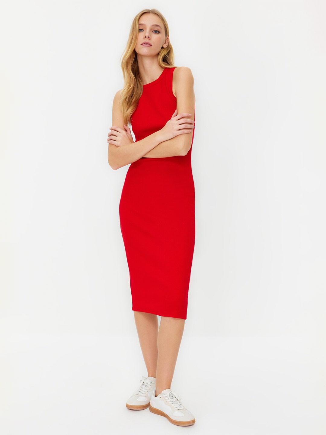 

Trendyol Bodycon Midi Dress, Red