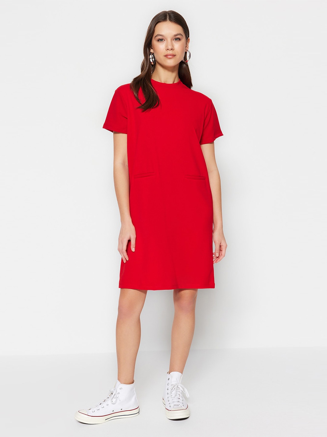 

Trendyol Round Neck T-shirt Dress, Red