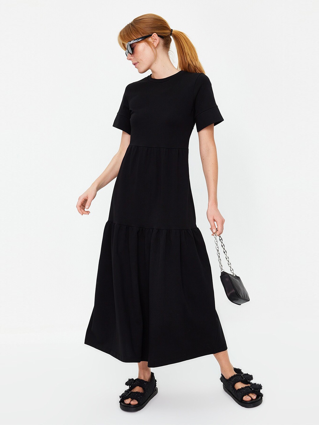 

Trendyol Round Neck Maxi Dress, Black