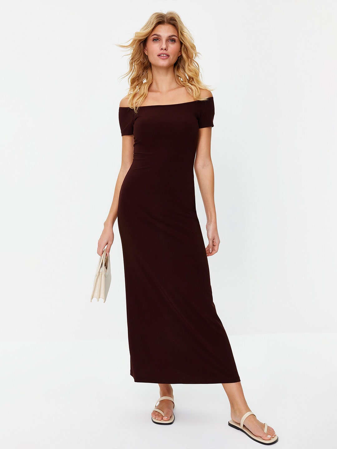

Trendyol Off-Shoulder Maxi Dress, Black