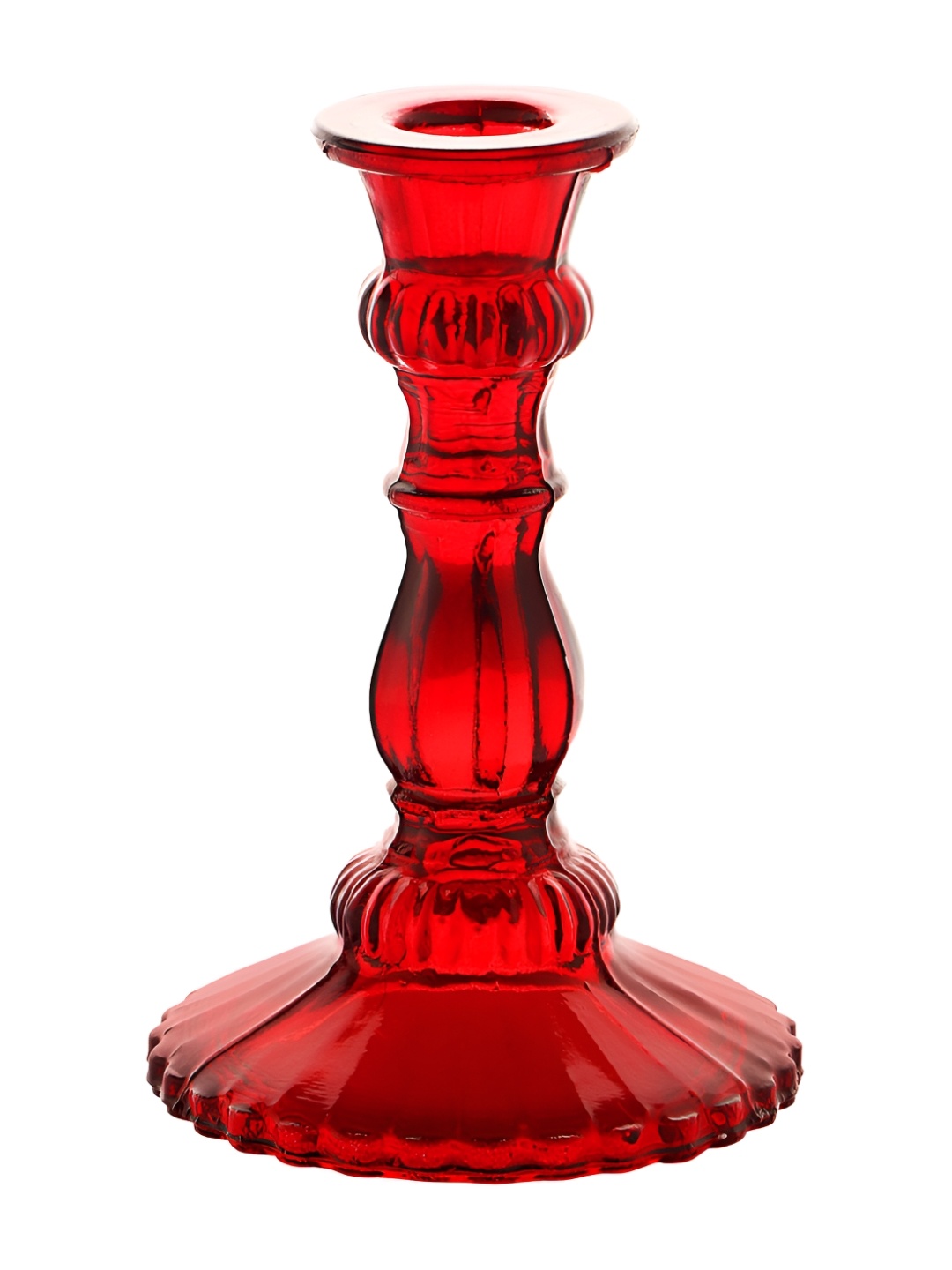 

Clovefry Red Abstract Shaped Glass Crystal Candle Holder