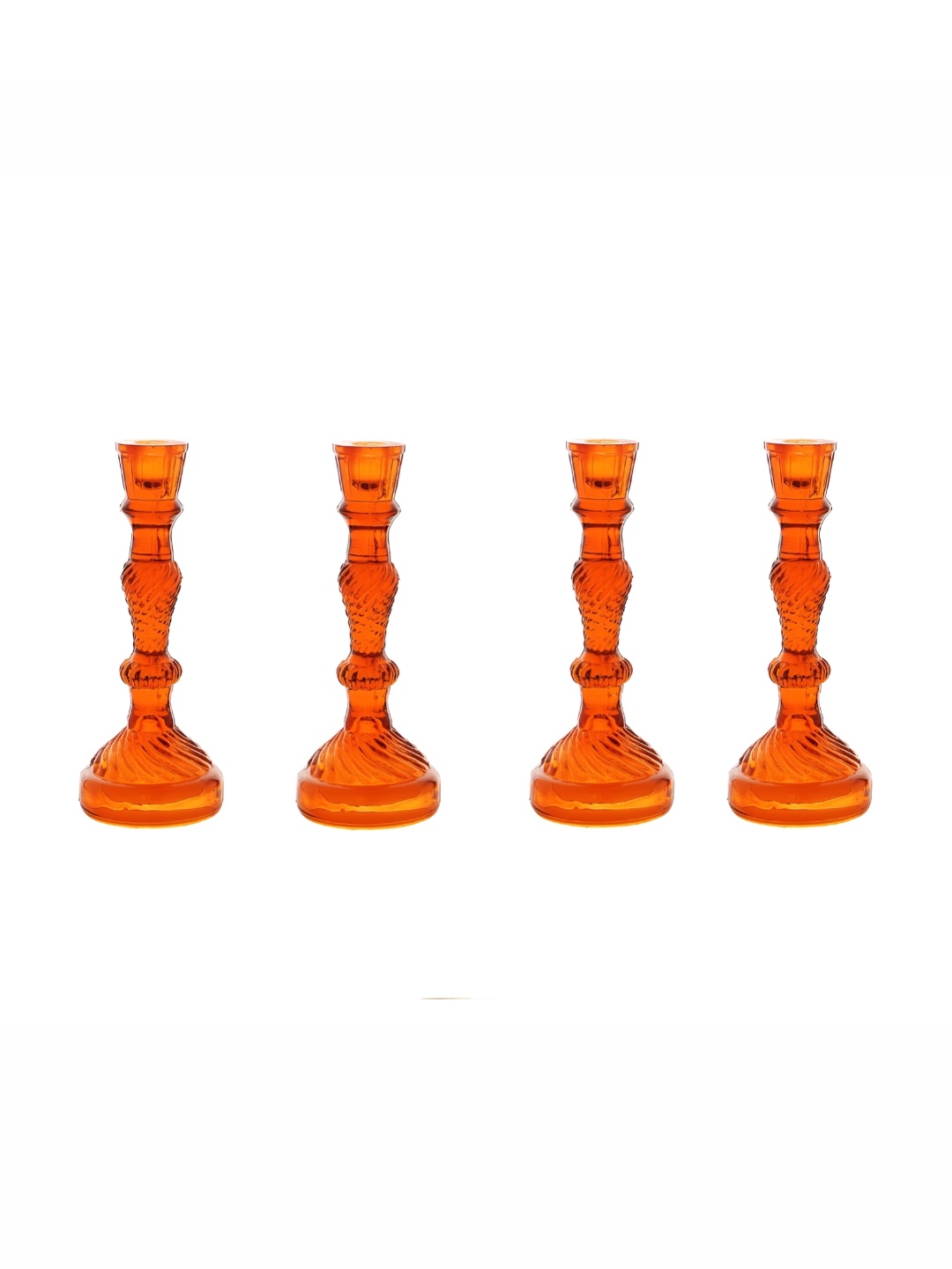 

Clovefry Orange 4 Pieces Abstract Shaped Glass Crystal Candle Holder