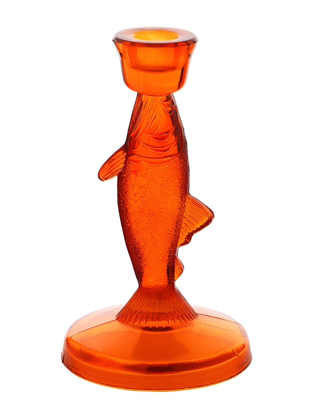 

Clovefry Orange Abstract Shaped Glass Crystal Candle Holder