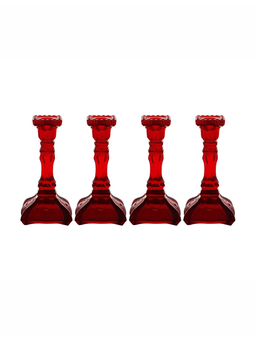

Clovefry Red 4 Pieces Glass Candle Holders