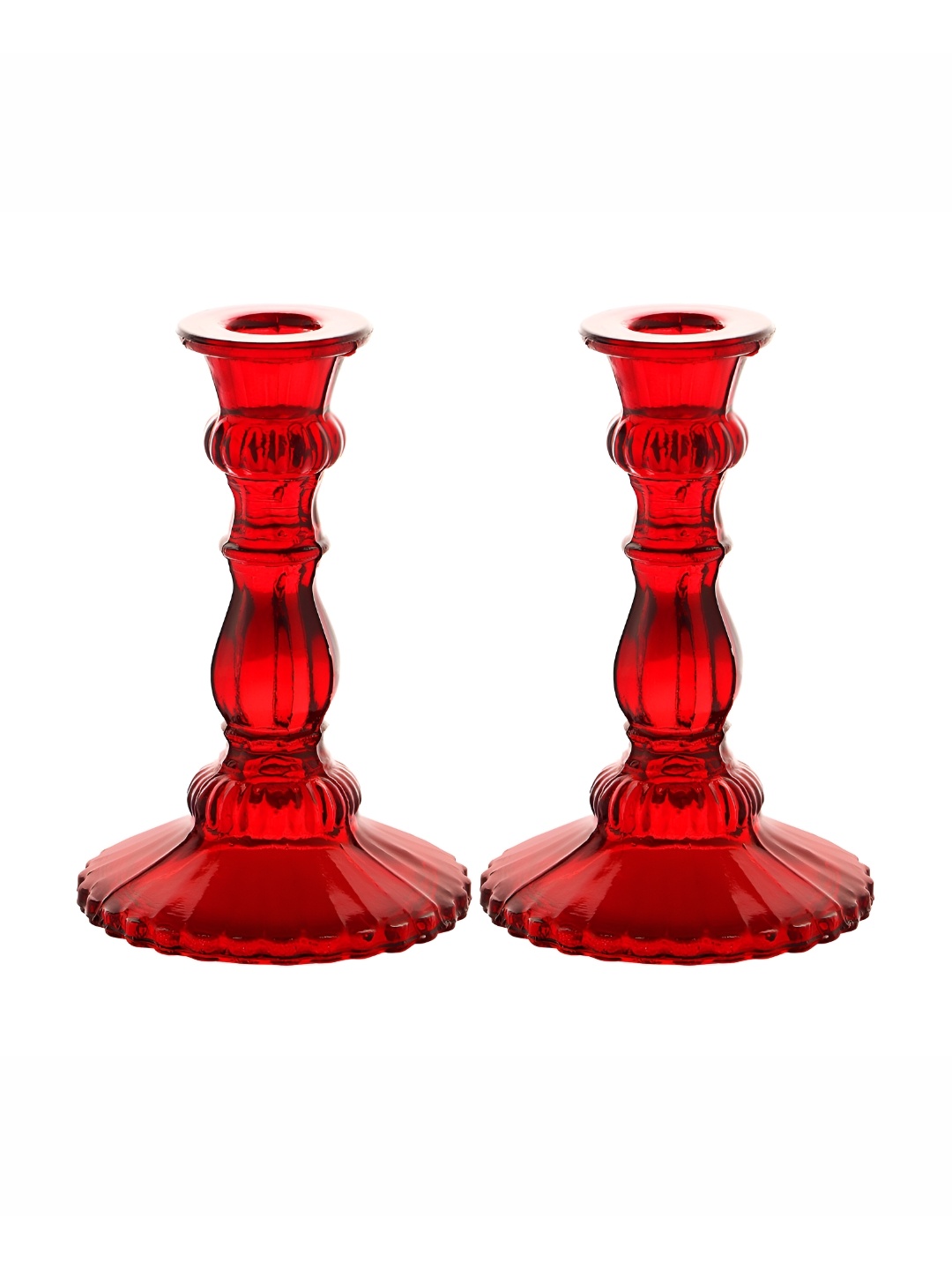 

Clovefry Red 2 Pieces Glass Candle Holders