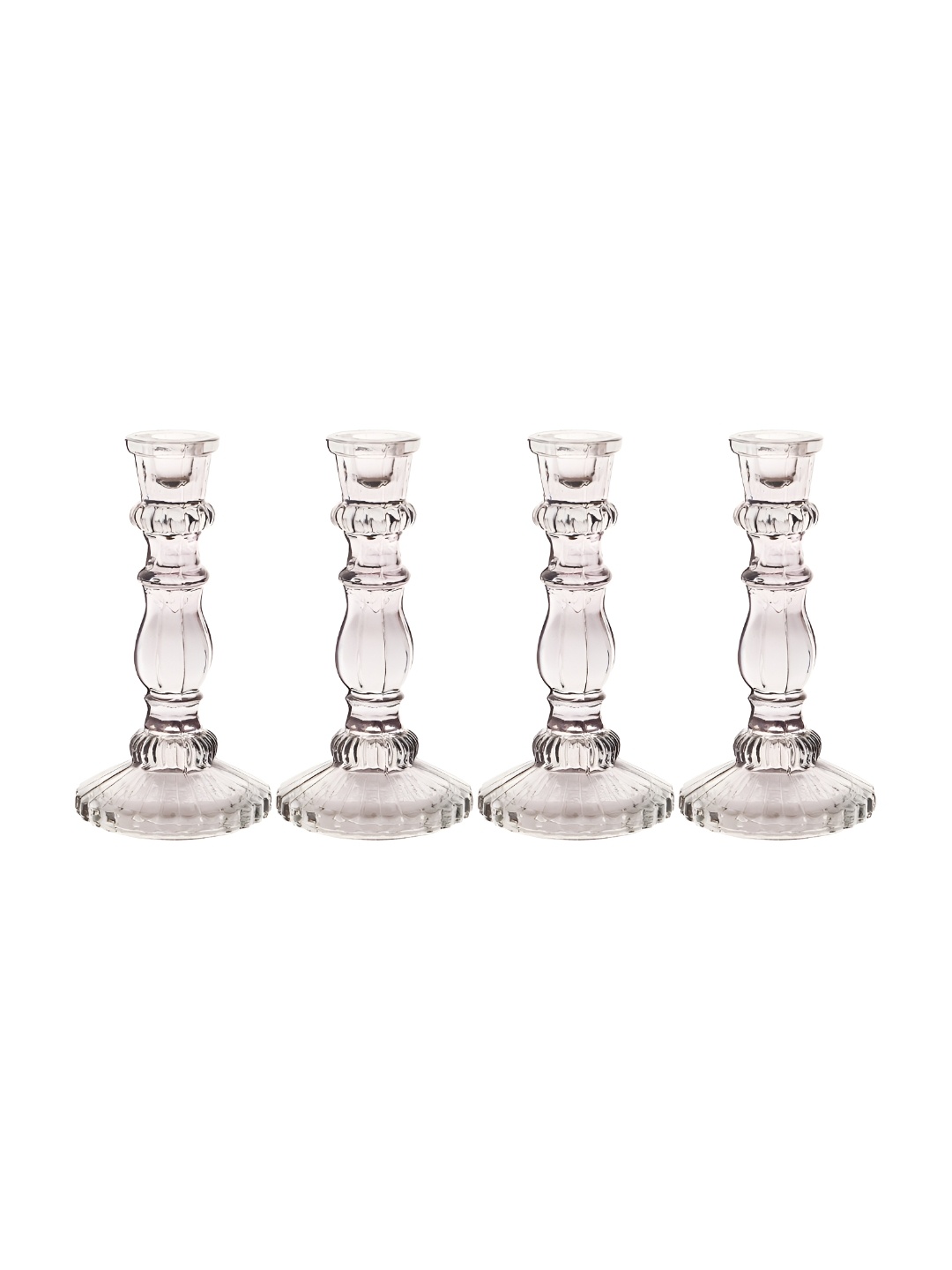 

Clovefry Transparent 4 Pieces Glass Candle Holders