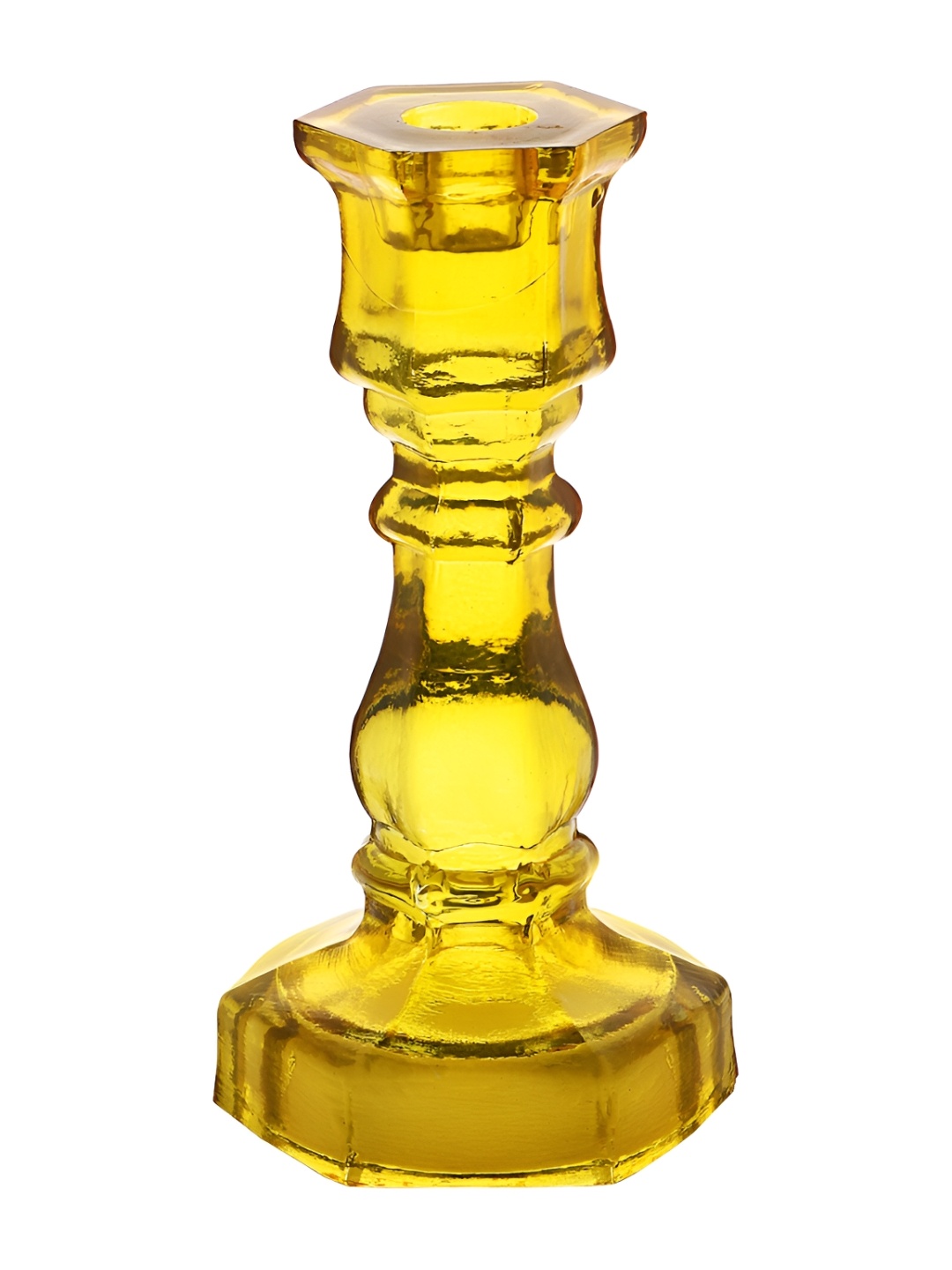 

Clovefry Yellow Glass Candle Holder