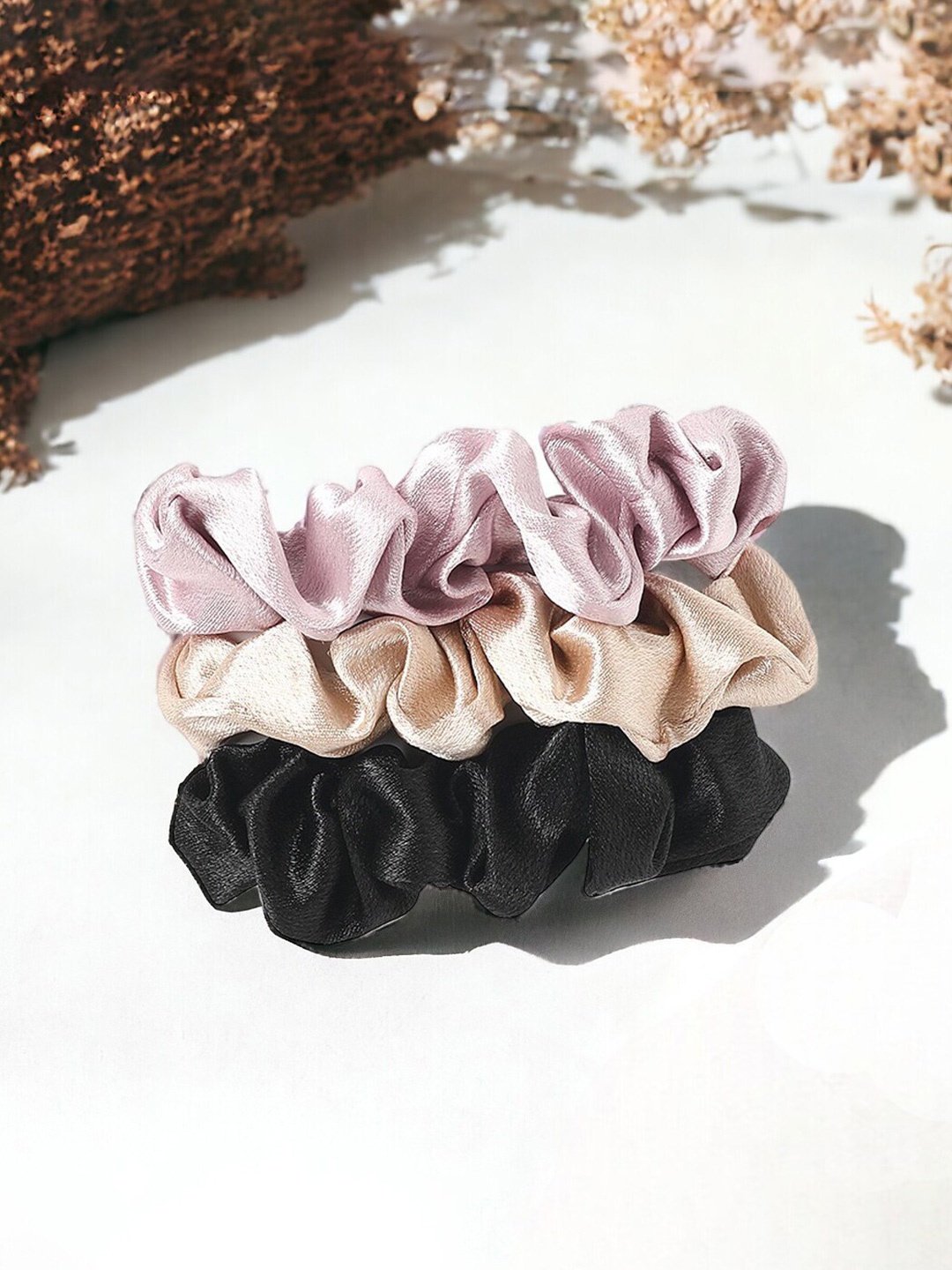 

Jewels Galaxy Set of 3 Satin Scrunchies, Black