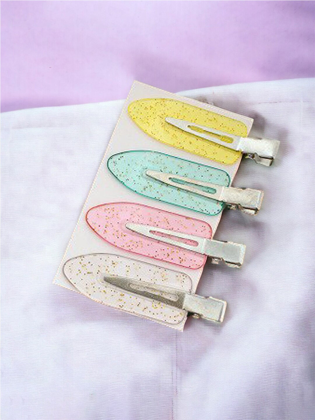 

Jewels Galaxy Pack Of 4 Tic Tac Hair Clips, Green