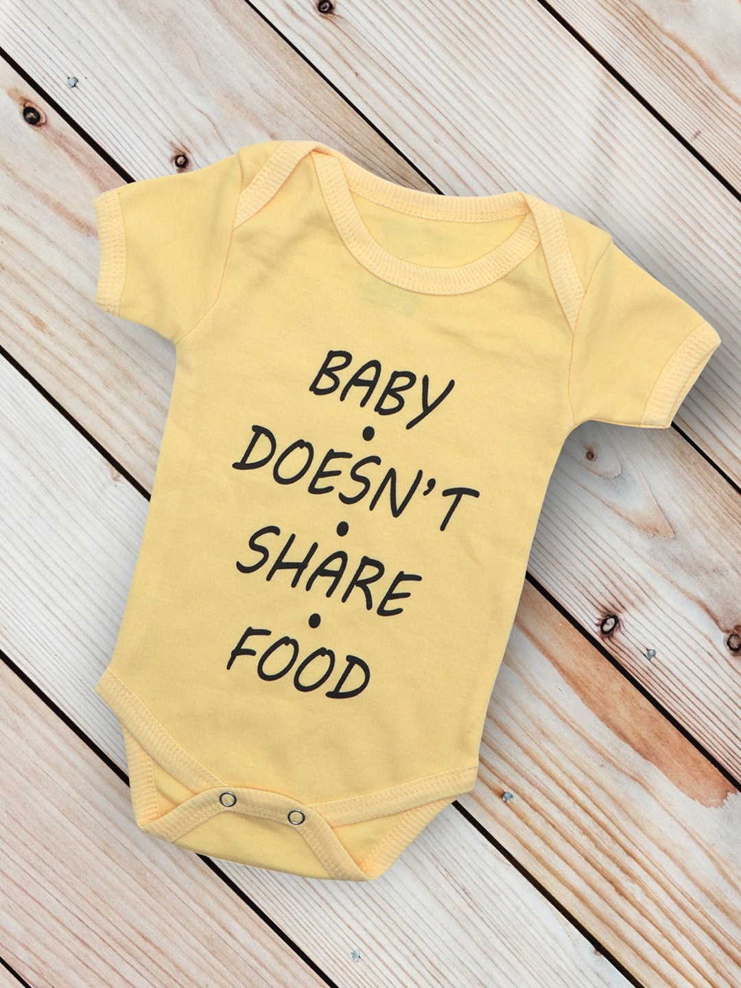 

BAESD Infants Typography Printed Cotton Bodysuit, Yellow
