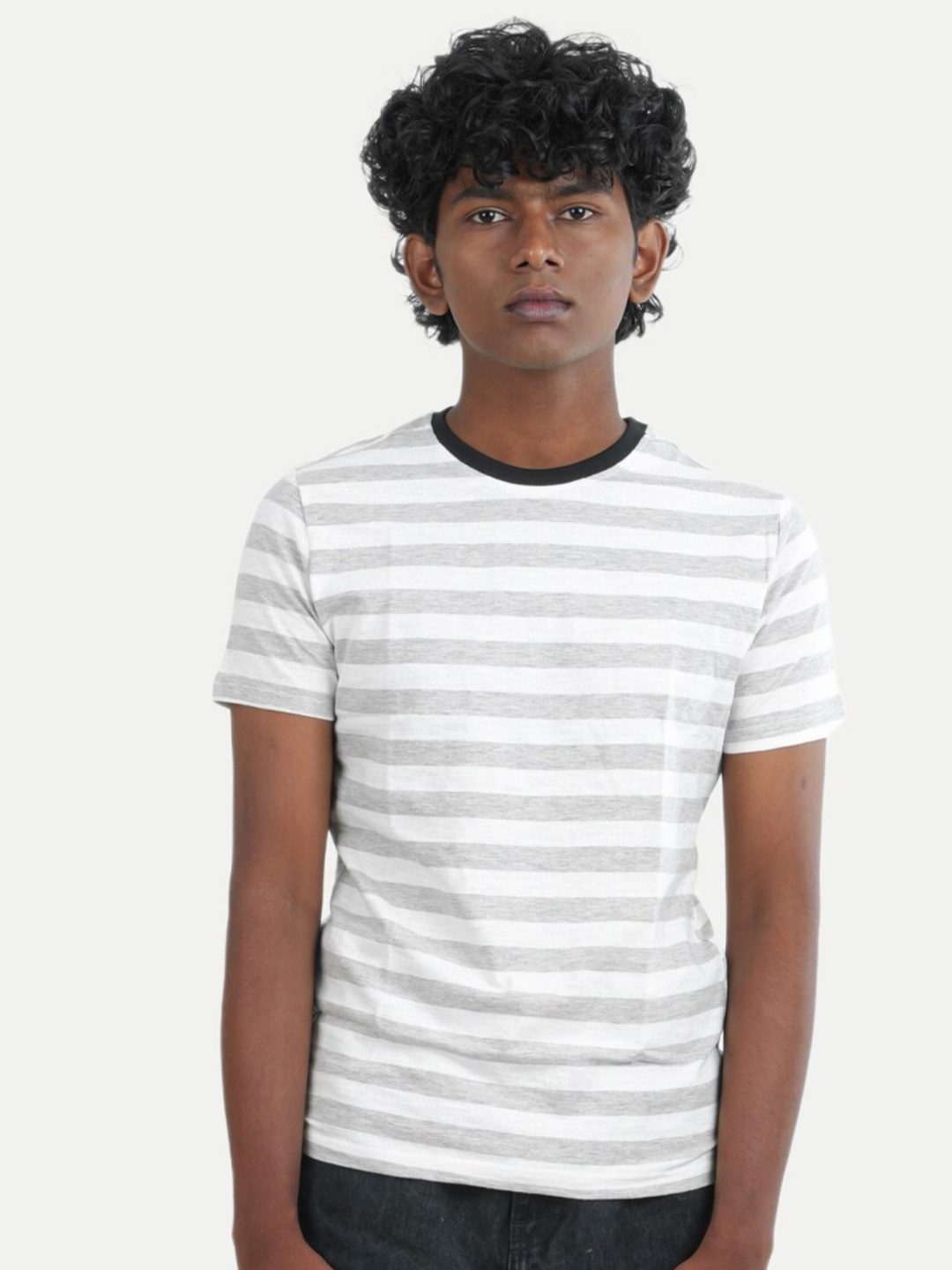 

BAESD Boys Striped Pure Cotton T-shirt, Grey