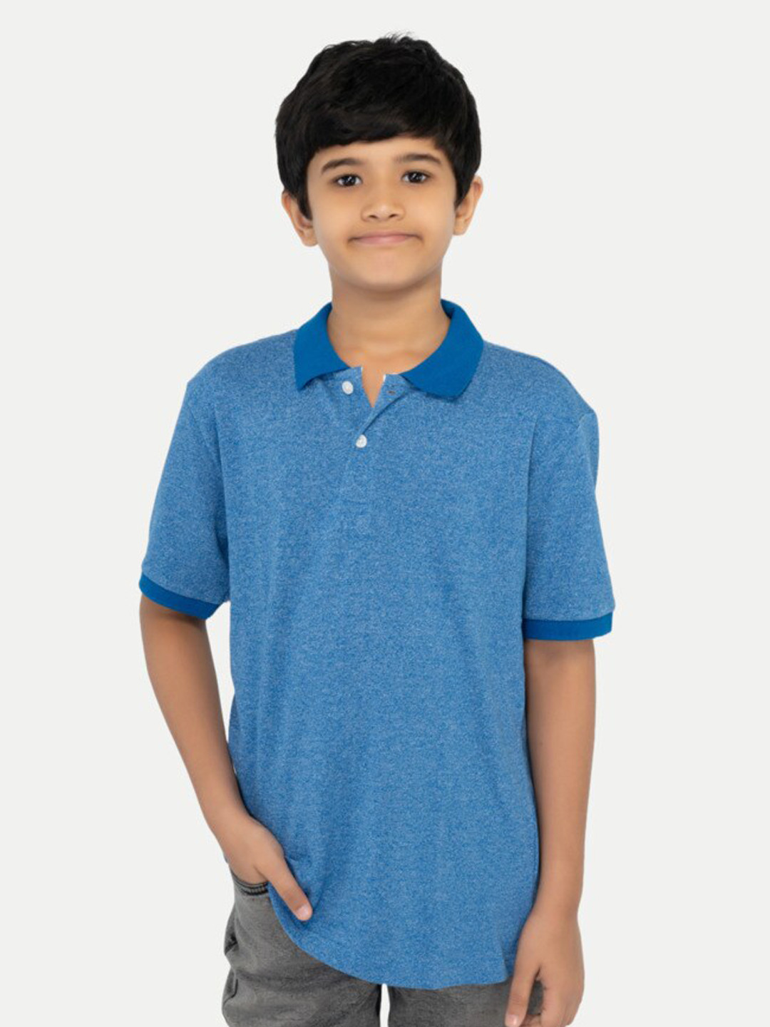 

BAESD Boys Polo Collar Short Sleeves Cotton Slim Fit T-shirt, Blue