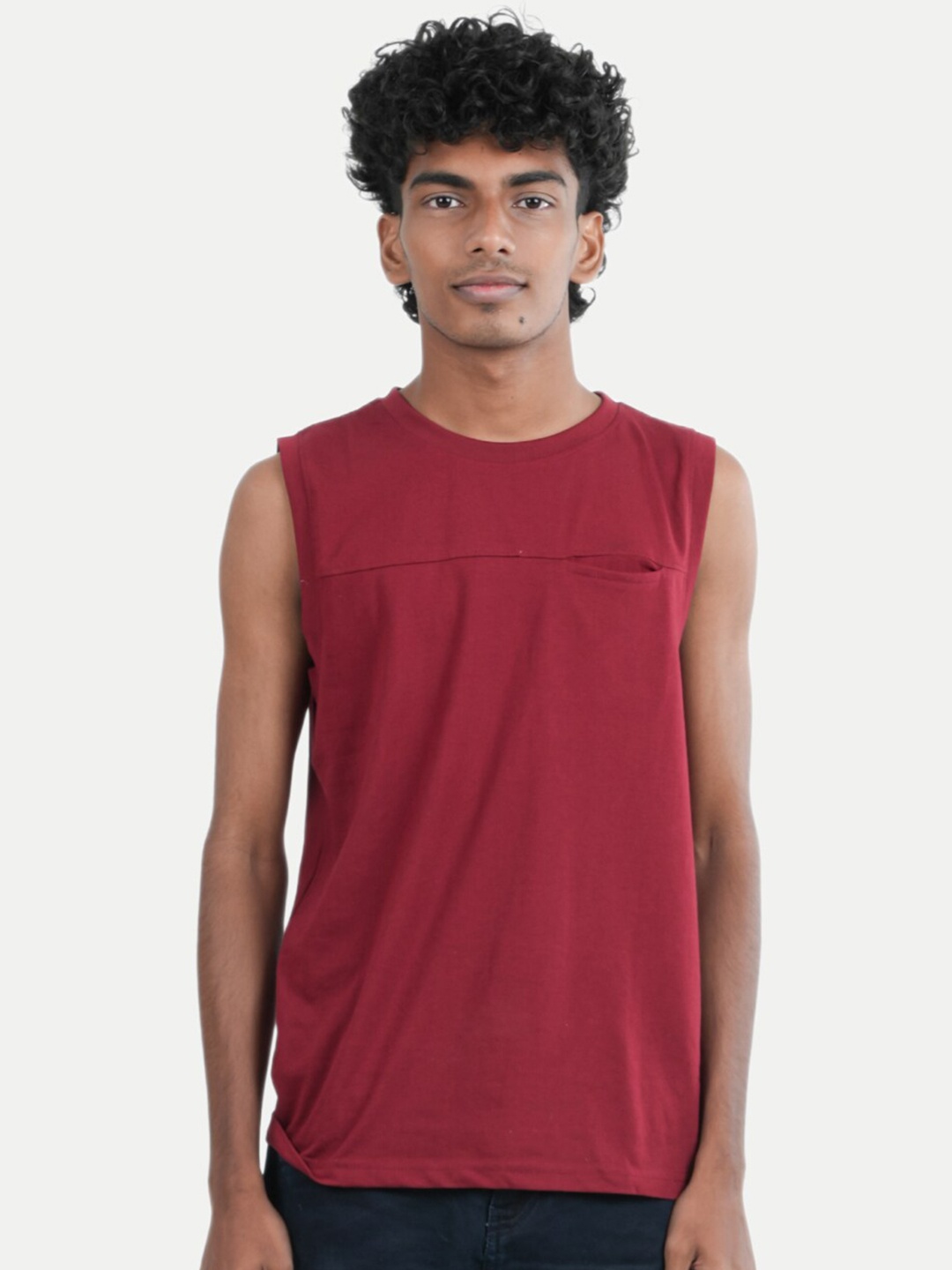 

BAESD Boys Sleeveless Pockets T-shirt, Maroon