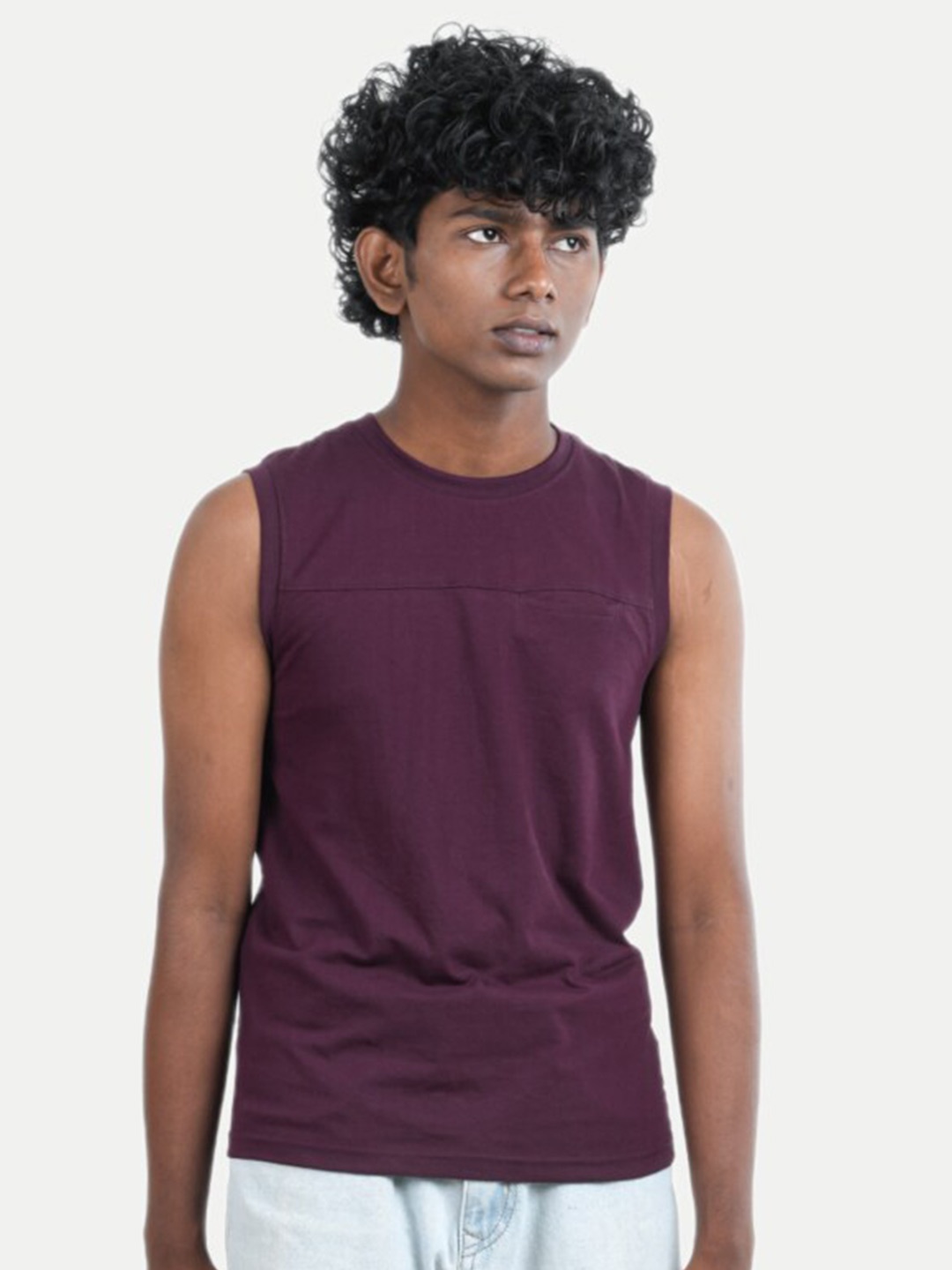 

BAESD Boys Round Neck Sleeveless Cotton Regular T-shirt, Maroon