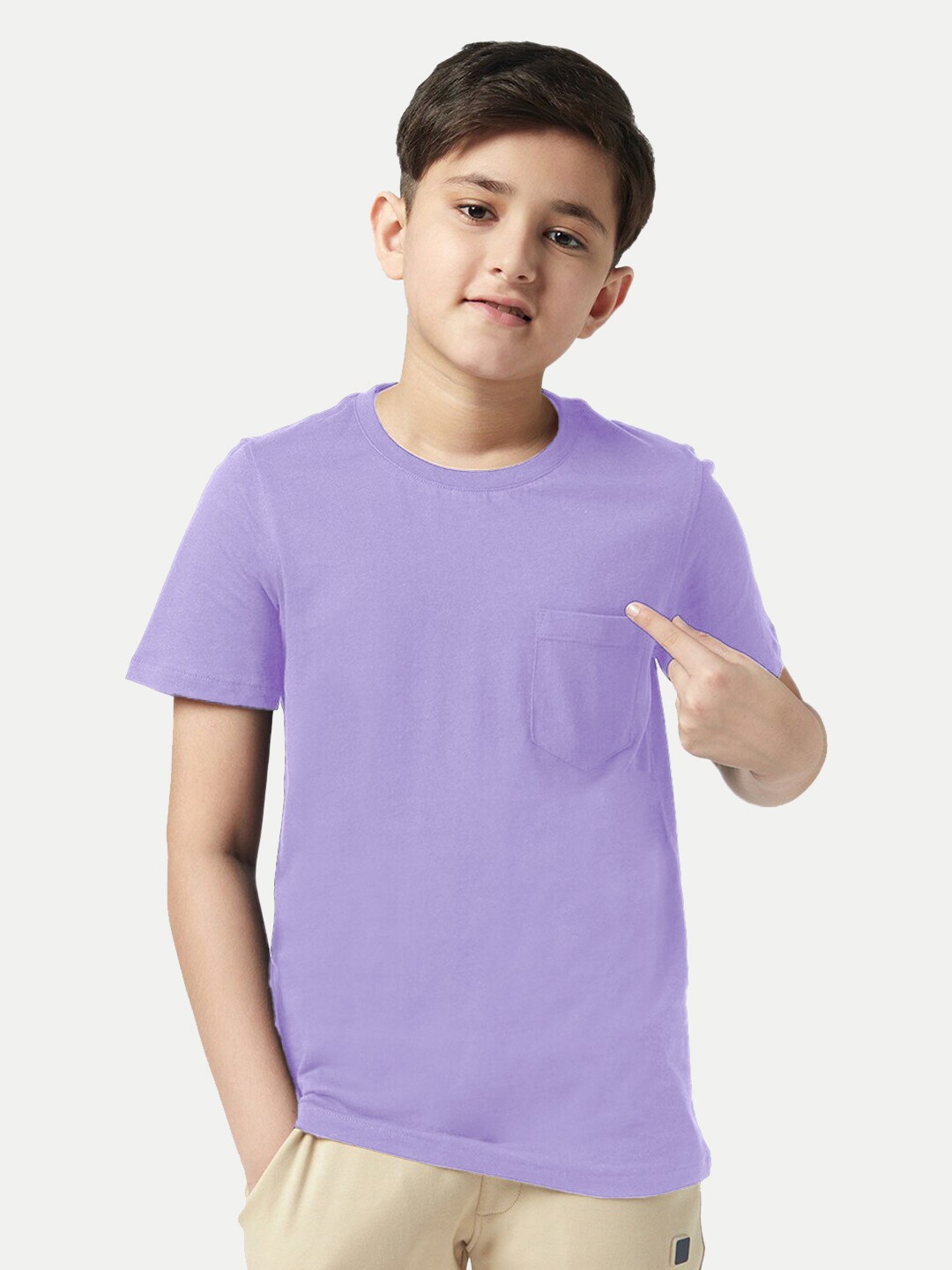

BAESD Boys Round Neck Short Sleeves Cotton T-shirt, Purple