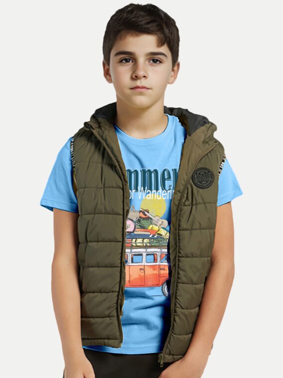 

BAESD Boys Typography Printed Crew Neck Cotton T-shirt, Blue
