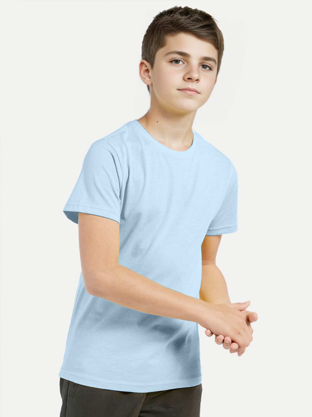 

BAESD Boys Round Neck Pure Cotton T-shirt, Blue