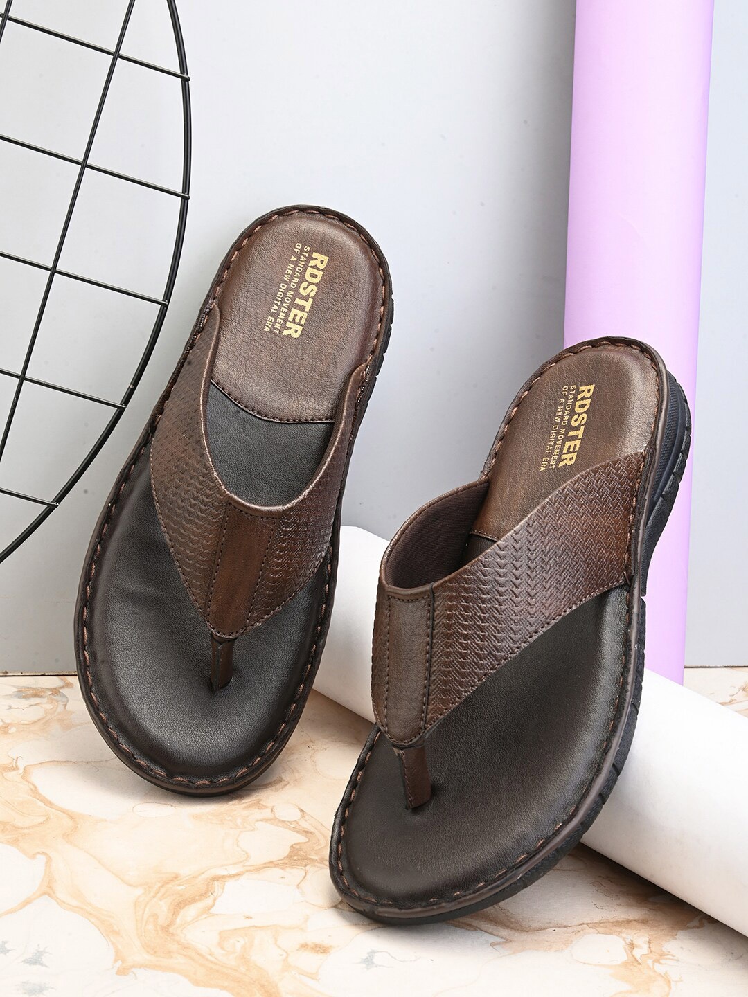 

The Roadster Lifestyle Co. Men Brown Comfort Sandals