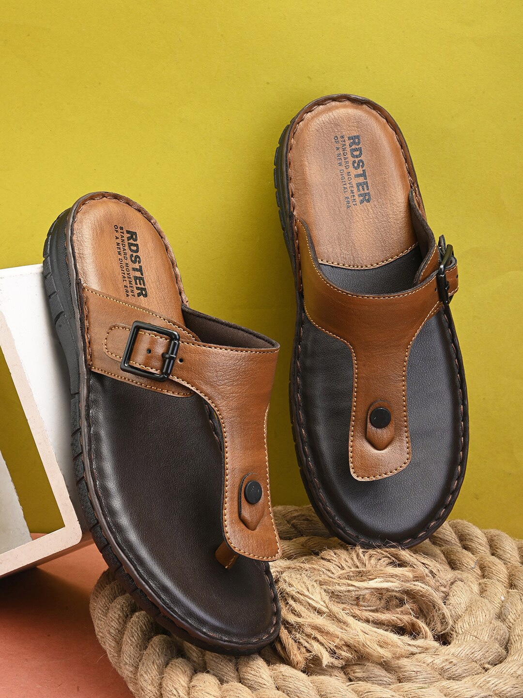 

The Roadster Lifestyle Co. Men Tan Comfort Sandals, Brown