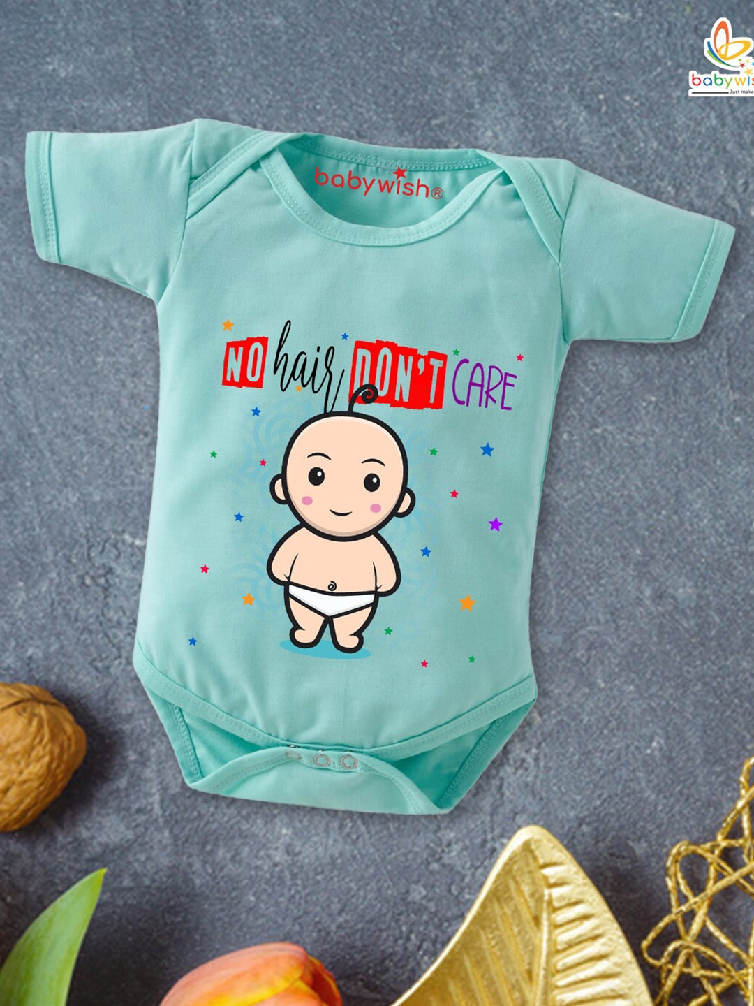 

Babywish Infants Printed Cotton Bodysuit, Sea green