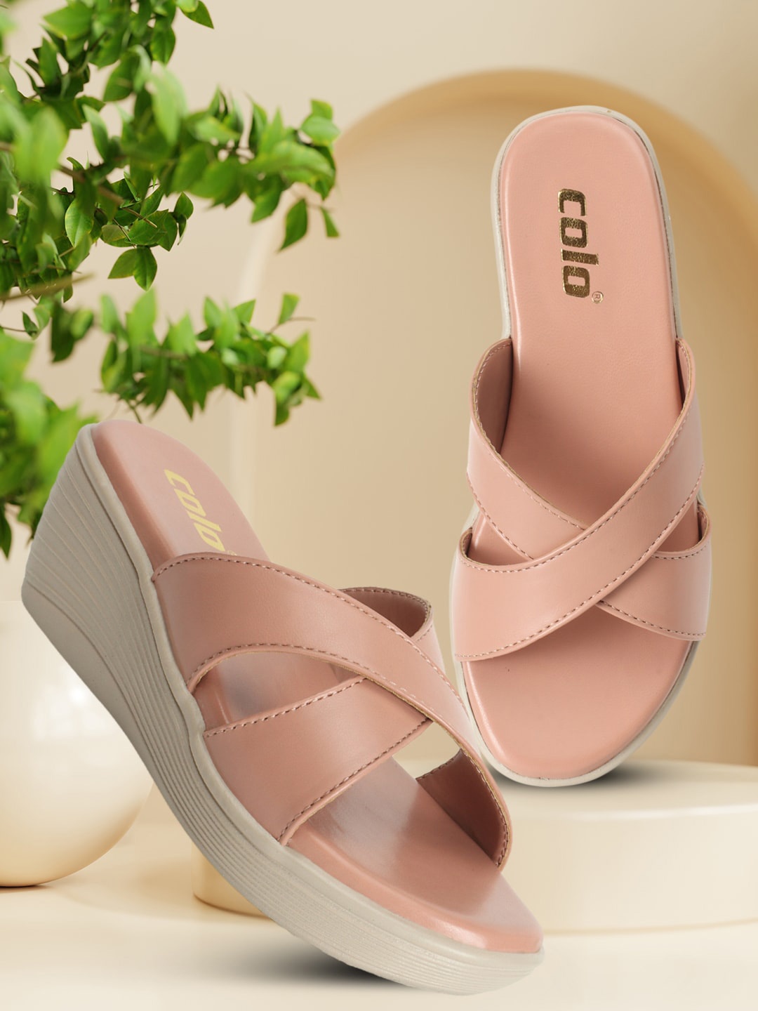 

Colo Open Toe Wedge Heels, Peach